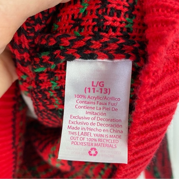 UGLY CHRISTMAS SWEATER No Boundaries Santa's Bestie Women's Size L (11-13) - Picture 9 of 10